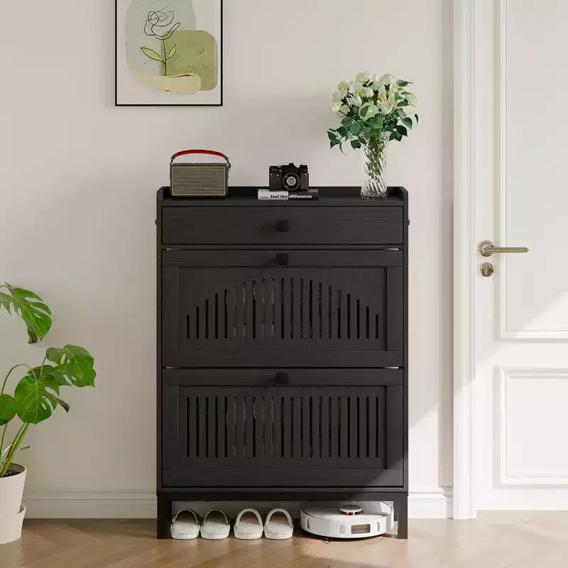 Meuble de rangement pour chaussures moderne en bois avec étagère réglable, design moderne autoportant