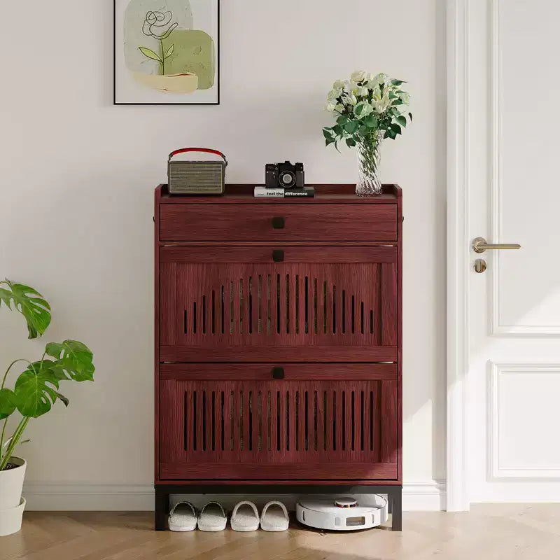 Meuble de rangement pour chaussures moderne en bois avec étagère réglable, design moderne autoportant
