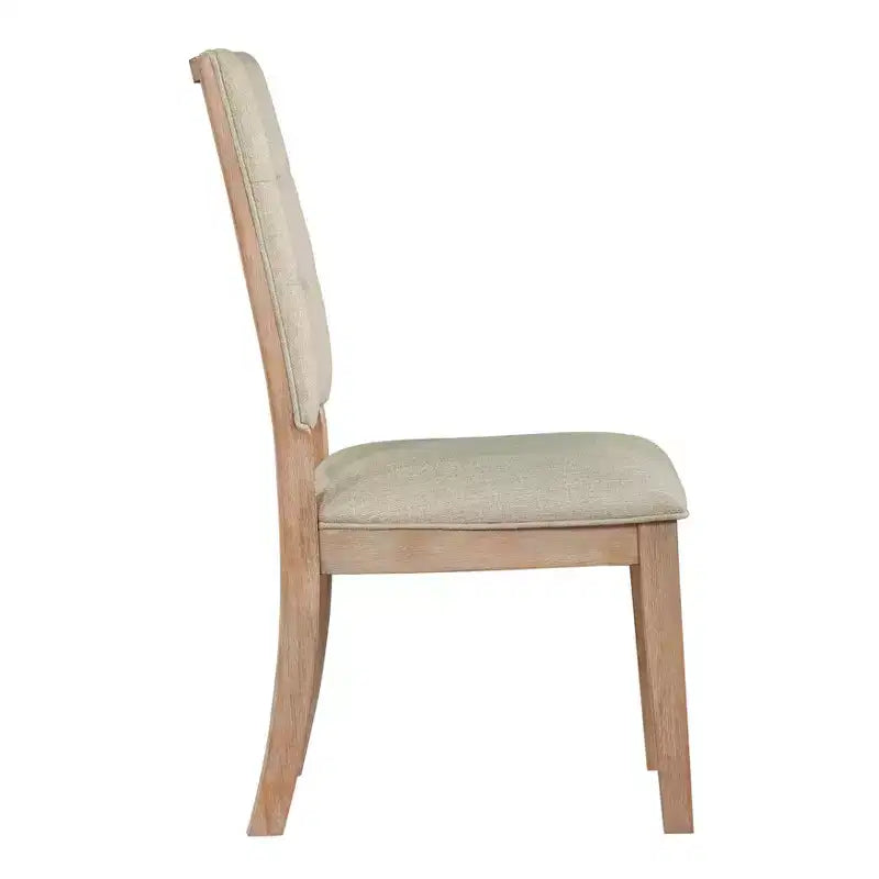 Chaise de salle à manger rustique en bois transitionnel avec dossier échelle et siège rembourré (lot de 2)