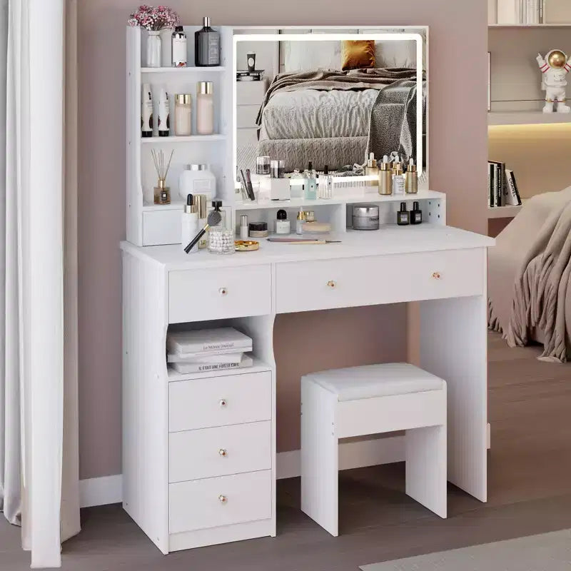 Coiffeuse de 41 pouces avec miroir LED à contrôle tactile