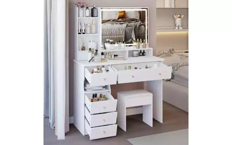 Coiffeuse de 41 pouces avec miroir LED à contrôle tactile