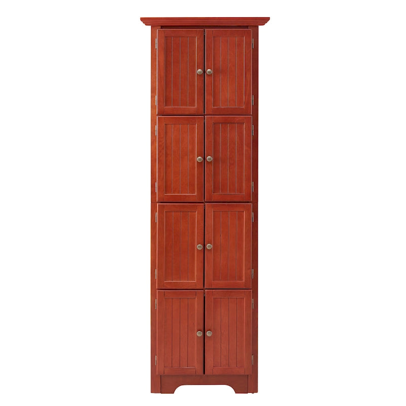 Farmhouse 4-Tier 72 Corner Kitchen Pantry Storage Cabinet with 8 Doors Tall Storage Cabinet and Adjustable Shelves