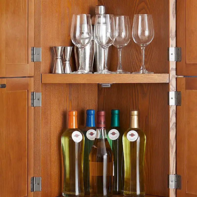 Farmhouse 4-Tier 72 Corner Kitchen Pantry Storage Cabinet with 8 Doors Tall Storage Cabinet and Adjustable Shelves