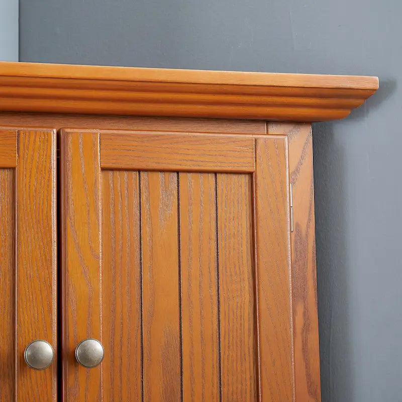 Farmhouse 4-Tier 72 Corner Kitchen Pantry Storage Cabinet with 8 Doors Tall Storage Cabinet and Adjustable Shelves