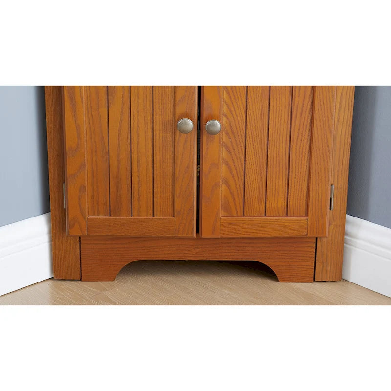 Farmhouse 4-Tier 72 Corner Kitchen Pantry Storage Cabinet with 8 Doors Tall Storage Cabinet and Adjustable Shelves