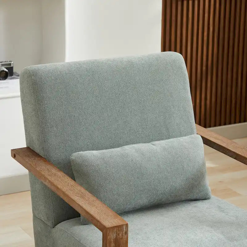 Pale Green 30.31 Linen Blend Upholstered Swivel Accent Chair