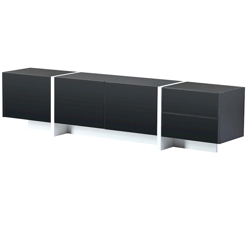 Black 74.8 Gloss TV Stand with Drawers for 80 TVs