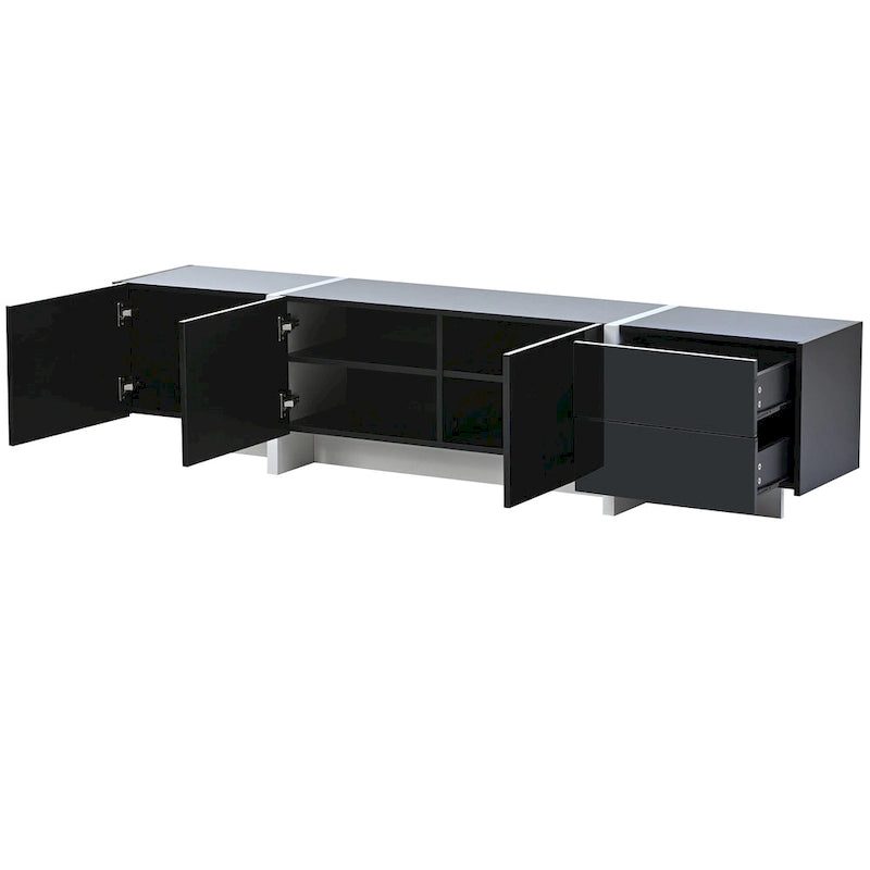 Black 74.8 Gloss TV Stand with Drawers for 80 TVs