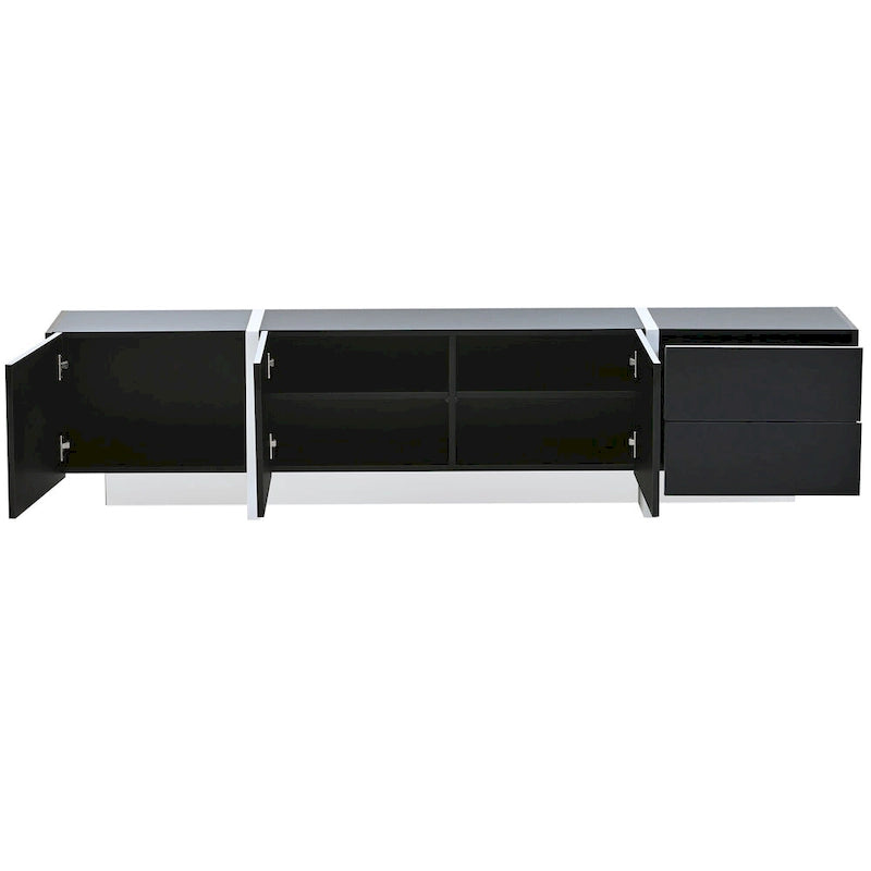 Black 74.8 Gloss TV Stand with Drawers for 80 TVs