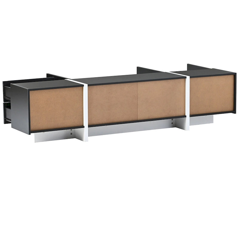 Black 74.8 Gloss TV Stand with Drawers for 80 TVs