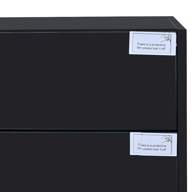 Black 74.8 Gloss TV Stand with Drawers for 80 TVs