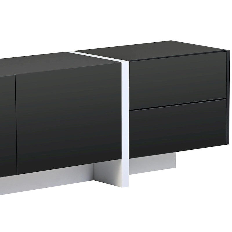 Black 74.8 Gloss TV Stand with Drawers for 80 TVs
