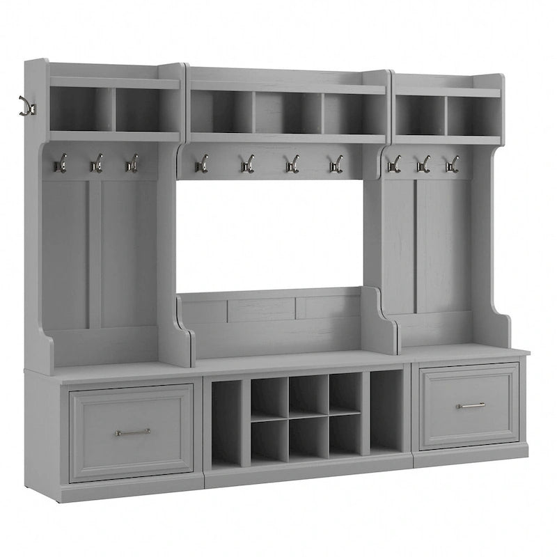 Woodland Full Entryway Storage Set with Coat Rack by Bush Furniture