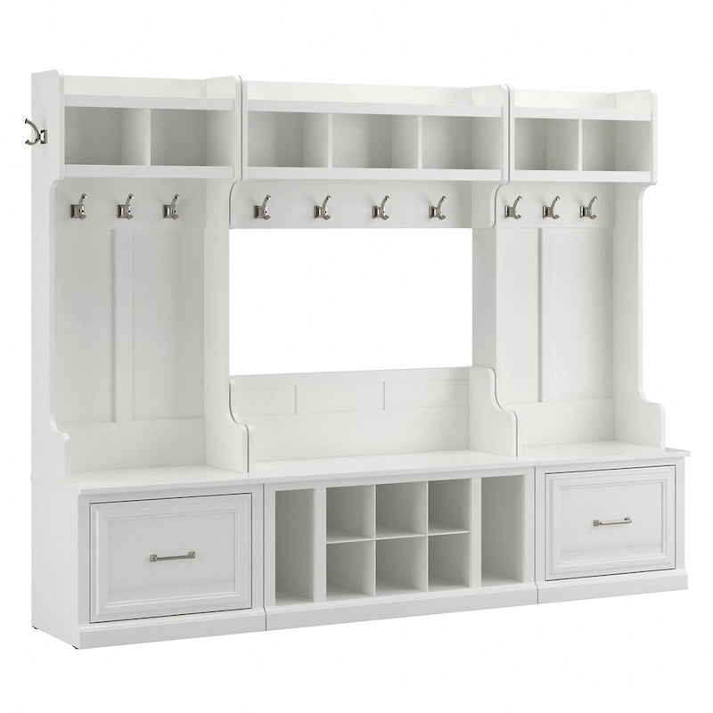 Woodland Full Entryway Storage Set with Coat Rack by Bush Furniture