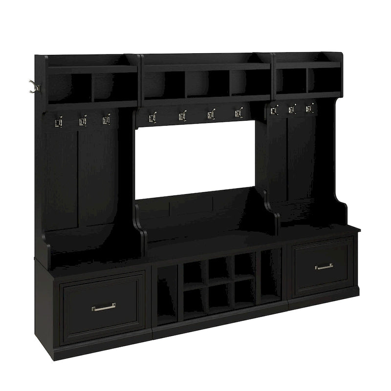 Woodland Full Entryway Storage Set with Coat Rack by Bush Furniture
