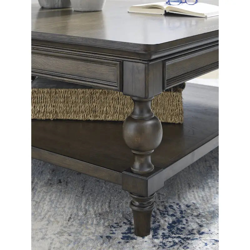 Signature Design by Ashley Veramond Dark Brown Square Cocktail Table - 42 W x 42 D x 18.63 H
