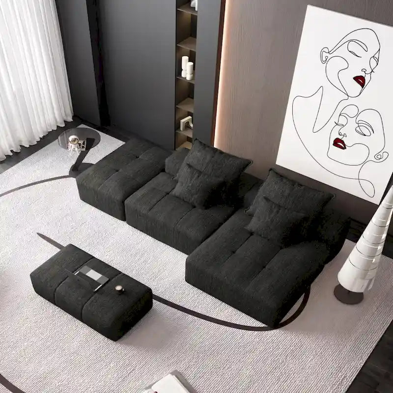 Oversized Modular Sectional Sofa,Sparkling Chenille Fabric,DIY Sofa
