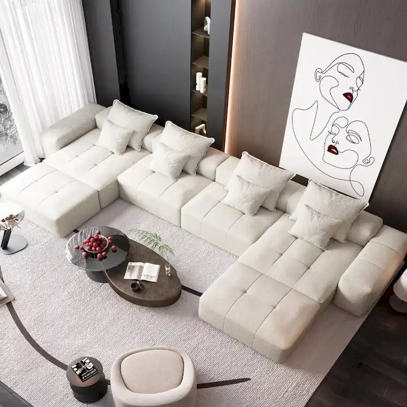 Oversized Modular Sectional Sofa,Sparkling Chenille Fabric,DIY Sofa