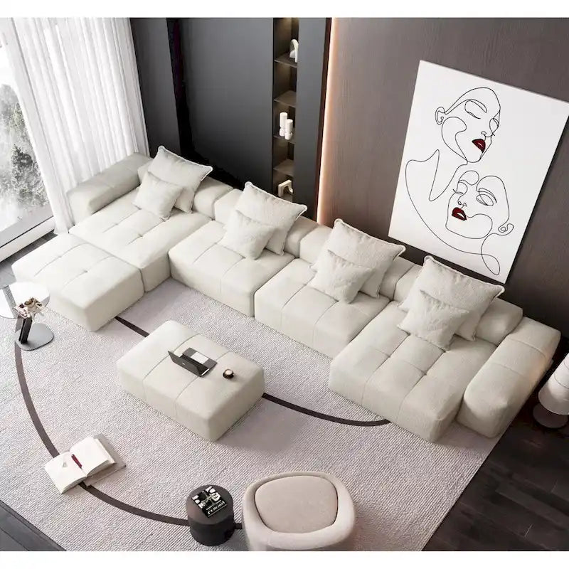 Oversized Modular Sectional Sofa,Sparkling Chenille Fabric,DIY Sofa