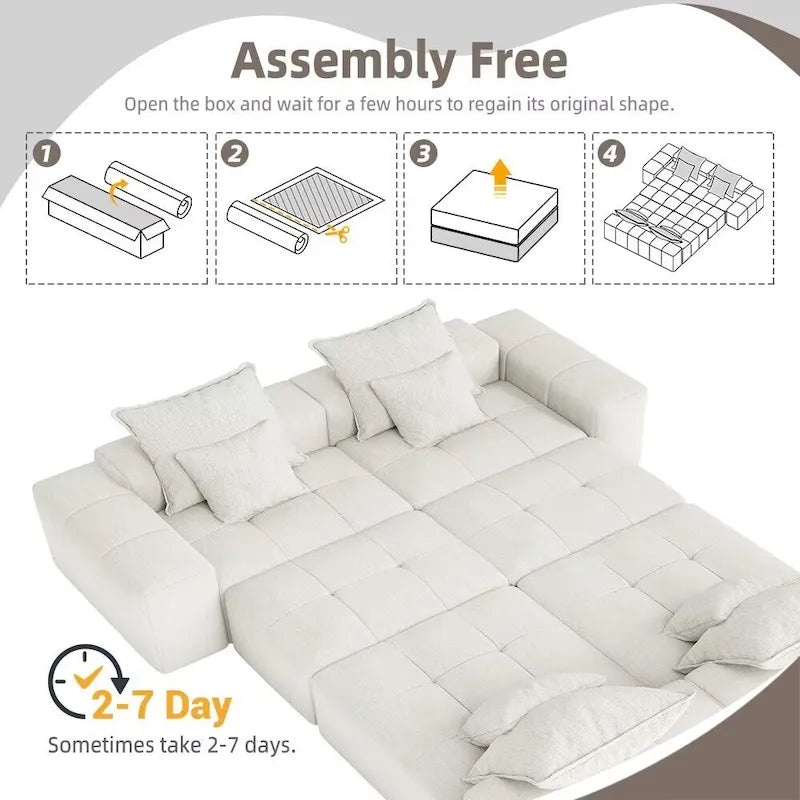 Oversized Modular Sectional Sofa,Sparkling Chenille Fabric,DIY Sofa