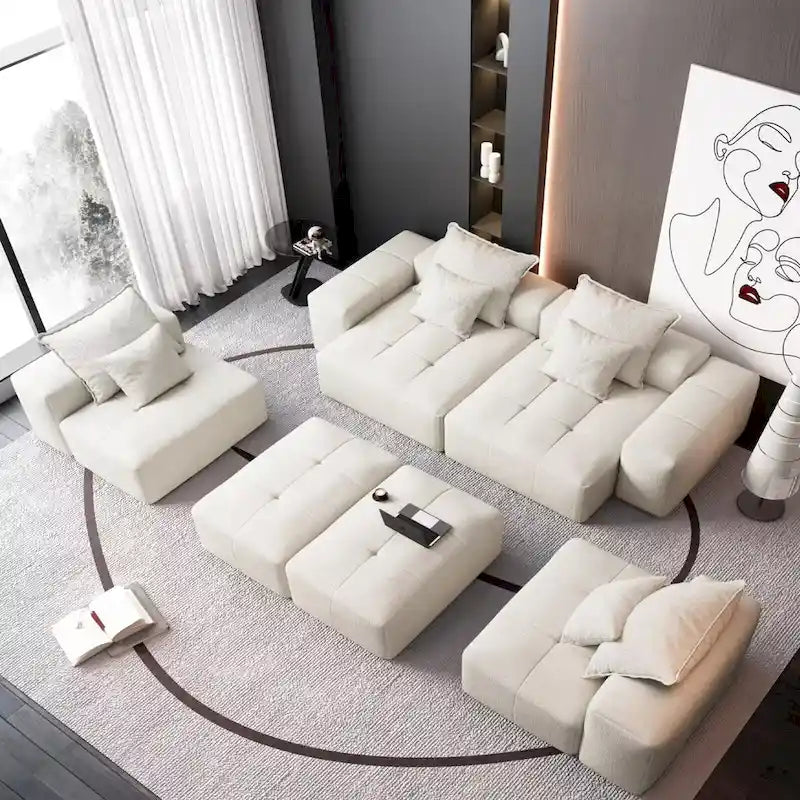 Oversized Modular Sectional Sofa,Sparkling Chenille Fabric,DIY Sofa
