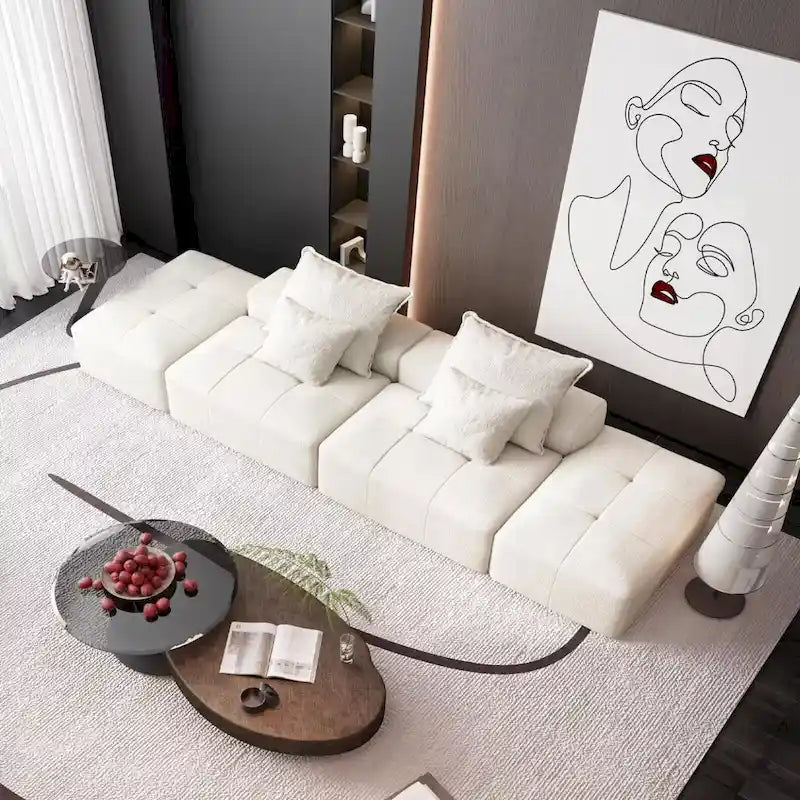 Oversized Modular Sectional Sofa,Sparkling Chenille Fabric,DIY Sofa