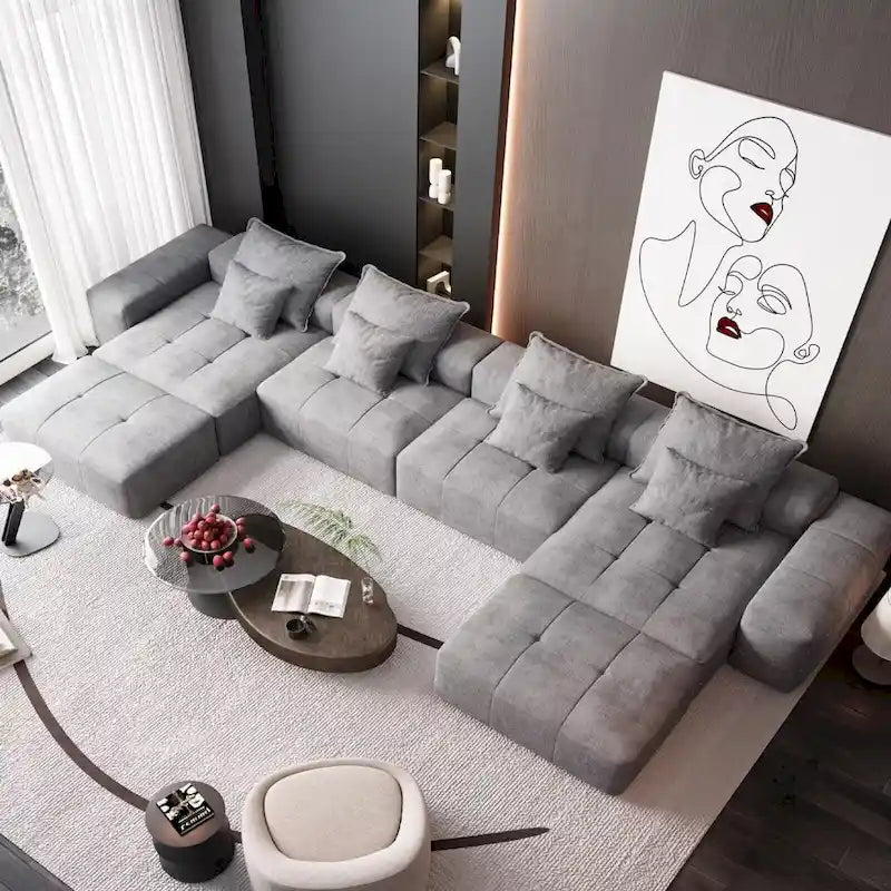 Oversized Modular Sectional Sofa,Sparkling Chenille Fabric,DIY Sofa