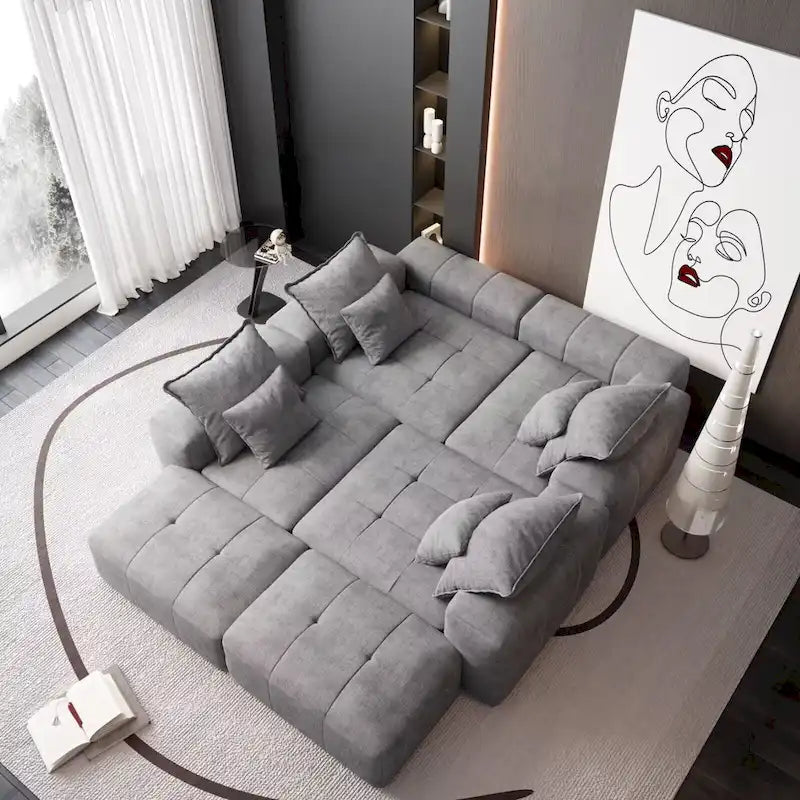 Oversized Modular Sectional Sofa,Sparkling Chenille Fabric,DIY Sofa
