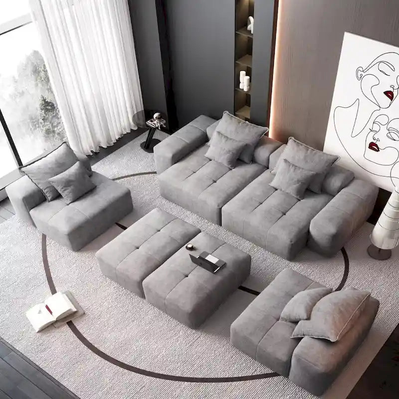 Oversized Modular Sectional Sofa,Sparkling Chenille Fabric,DIY Sofa