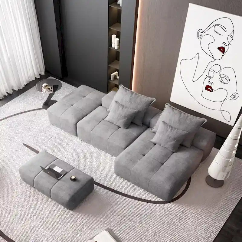 Oversized Modular Sectional Sofa,Sparkling Chenille Fabric,DIY Sofa