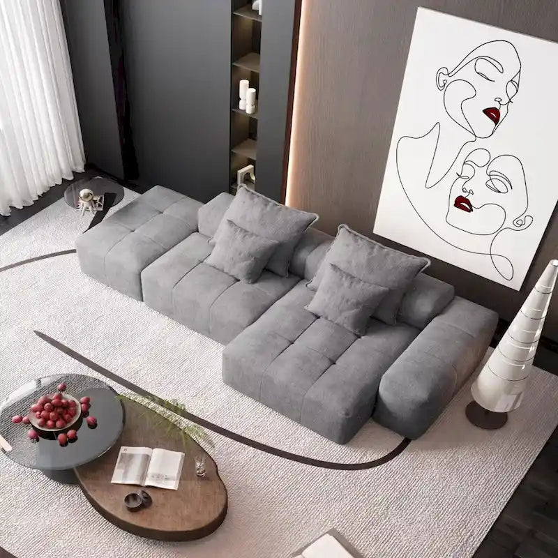 Oversized Modular Sectional Sofa,Sparkling Chenille Fabric,DIY Sofa