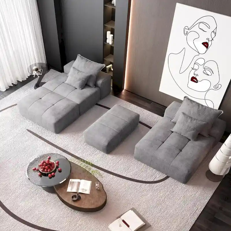 Oversized Modular Sectional Sofa,Sparkling Chenille Fabric,DIY Sofa
