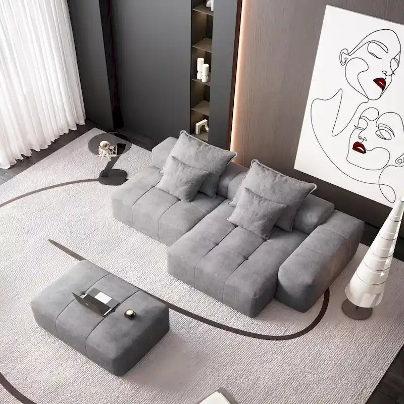 Oversized Modular Sectional Sofa,Sparkling Chenille Fabric,DIY Sofa