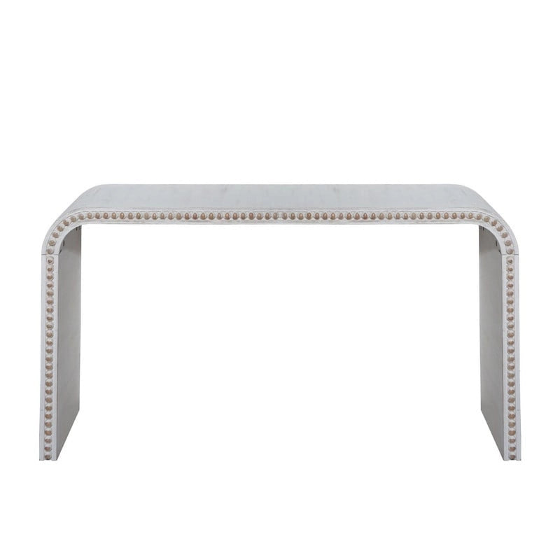 59 Entryway Table, Curved Waterfall-style Table,Console Table with Wood Beads