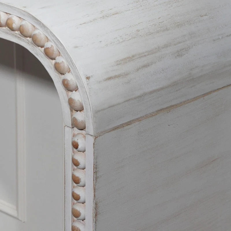 59 Entryway Table, Curved Waterfall-style Table,Console Table with Wood Beads