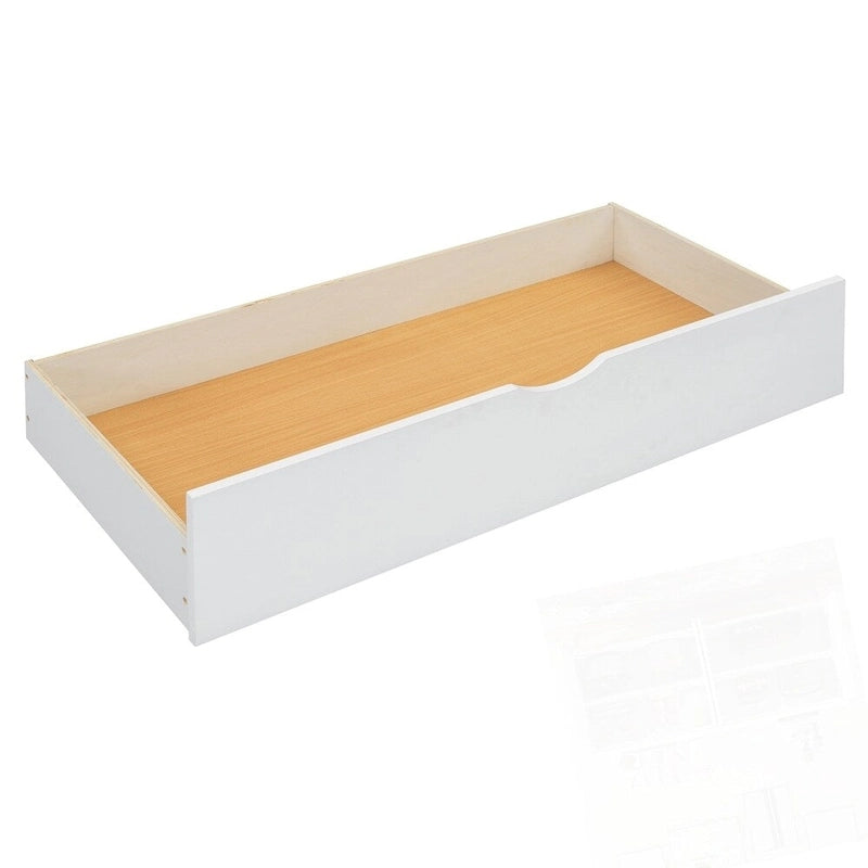 Wooden Storage Platform Bed with 2 Big Drawers and Twin-XL Size Trundle