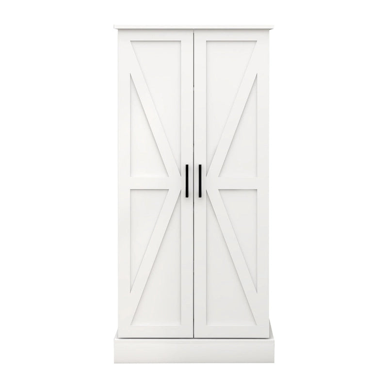 50 LED Kitchen Pantry Cabinet,Freestanding Buffet Cupboards Sideboard with 2 Doors with Racks and 2 Adjustable Shelves