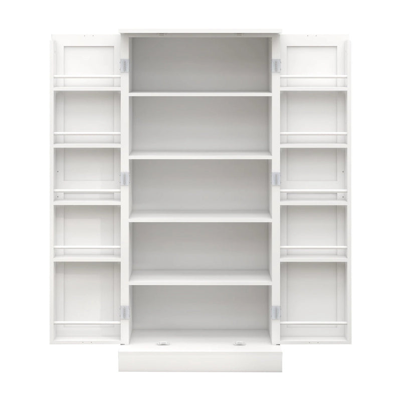 50 LED Kitchen Pantry Cabinet,Freestanding Buffet Cupboards Sideboard with 2 Doors with Racks and 2 Adjustable Shelves