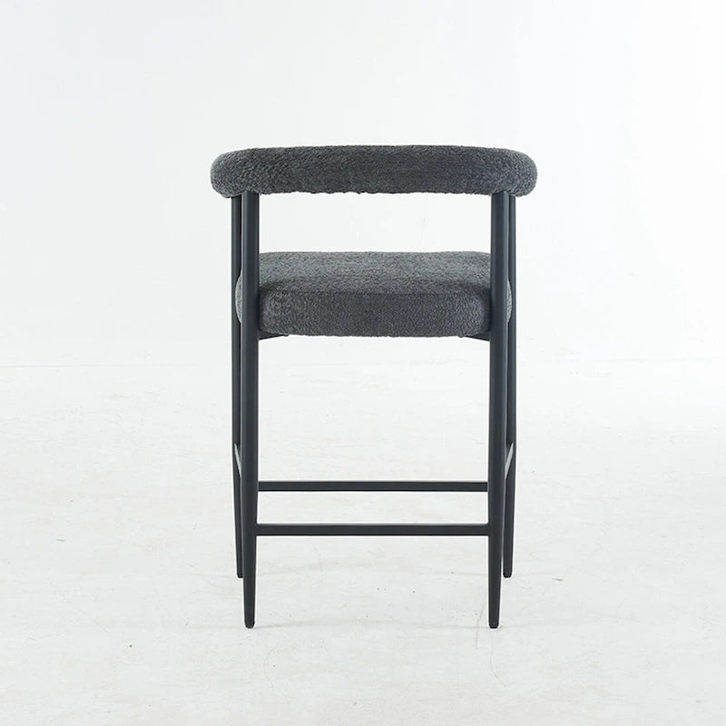 Modern Boucle Bar Stools Set of 2,Counter Height with Metal Frame & Armrests for Kitchen Island, Dining Room