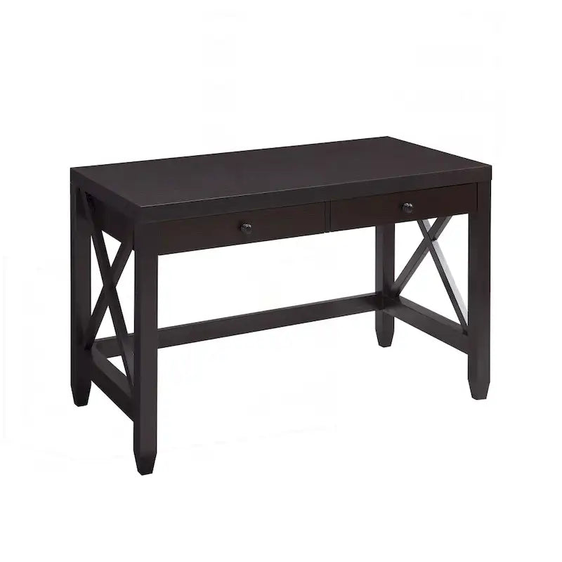 Charming Home Office Desk with Two Drawers and X-Brace Leg Frame