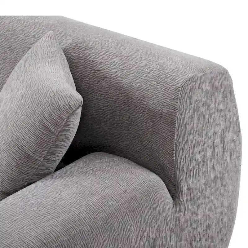 111 Polyester L-Shape Modular Sectional Sofa with High-Density Foam, 27 Deep Seat and Anti-Wrinkle Chenille Fabric