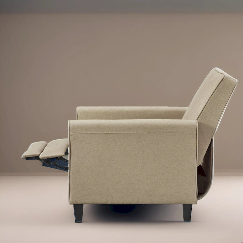 Pushback Recliner Chair  Compact Home Theater Seating with Armrests & Adjustable Footrest, Perfect for Small Spaces