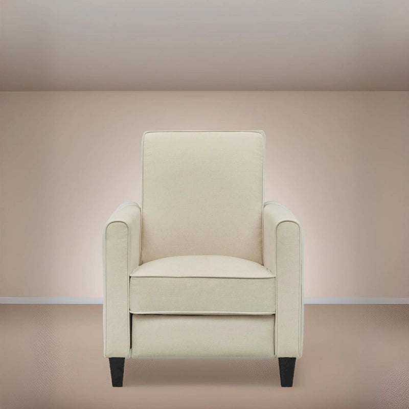 Pushback Recliner Chair  Compact Home Theater Seating with Armrests & Adjustable Footrest, Perfect for Small Spaces