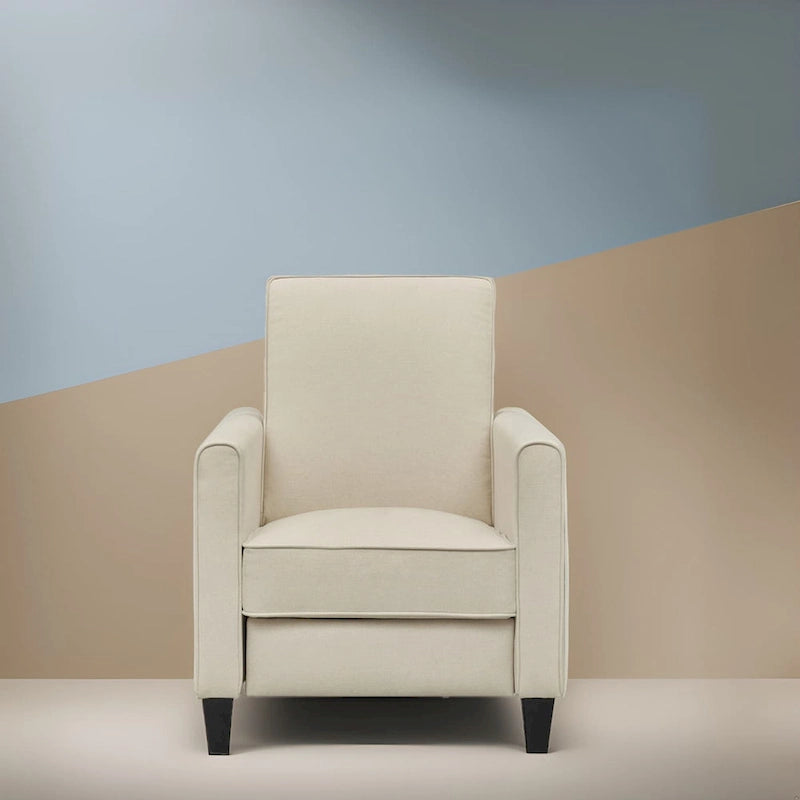 Pushback Recliner Chair  Compact Home Theater Seating with Armrests & Adjustable Footrest, Perfect for Small Spaces
