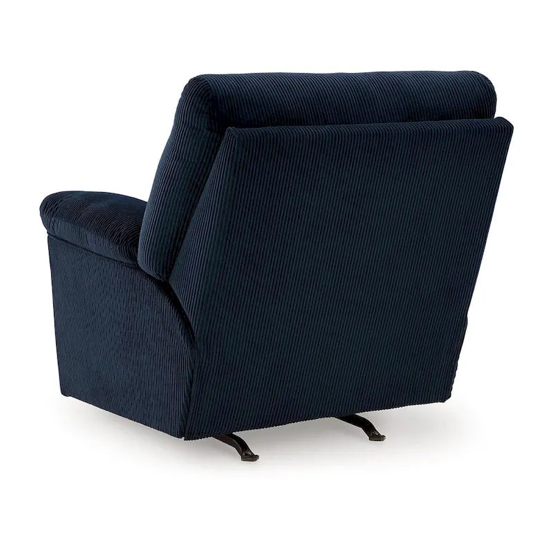 Simy Rocker Recliner Chair, Pillow Top Arms, Dark Navy Blue Corduroy