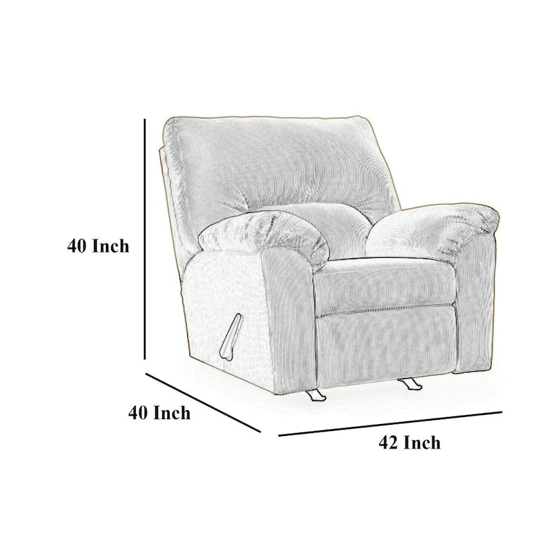 Simy Rocker Recliner Chair, Pillow Top Arms, Dark Navy Blue Corduroy