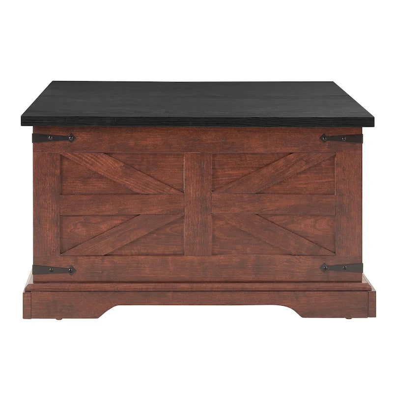 Farmhouse Coffee Table Square Wooden Table with Large Hidden Storage Compartment Hinged Lift Table Top, for Living Room