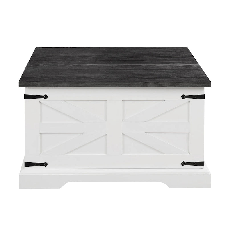 Farmhouse Coffee Table Square Wooden Table with Large Hidden Storage Compartment Hinged Lift Table Top, for Living Room