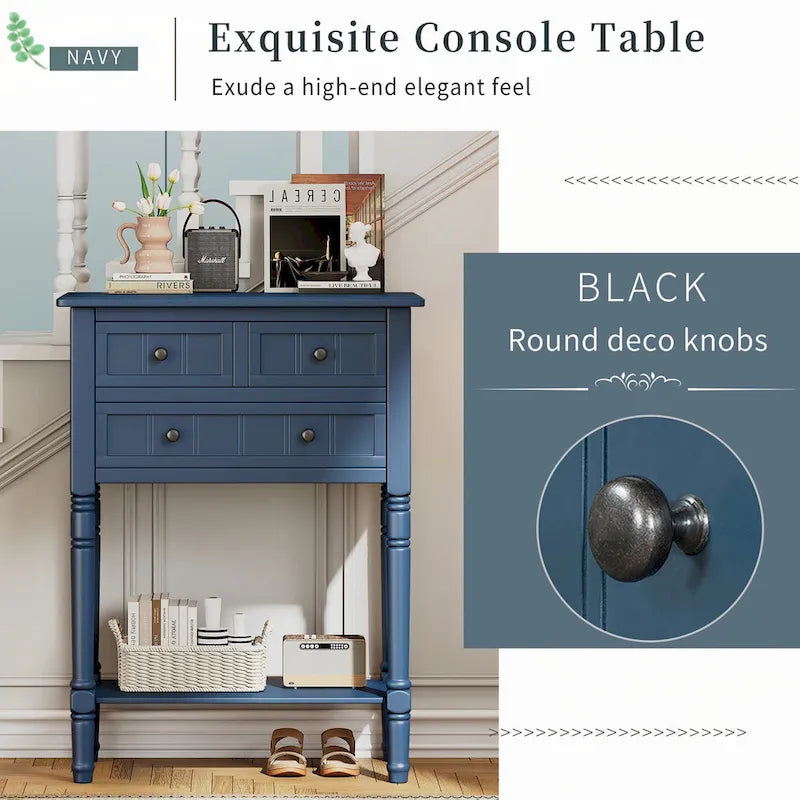 Narrow Console Table(Navy)