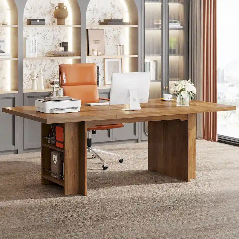63-in Office Executive Desk, Large Computer Desk with Storage